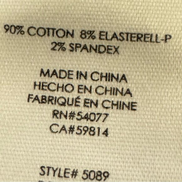 Cabi off-white slim distressed low rise boyfriend skinny  chino pants sz 4 b41 - Picture 4 of 9